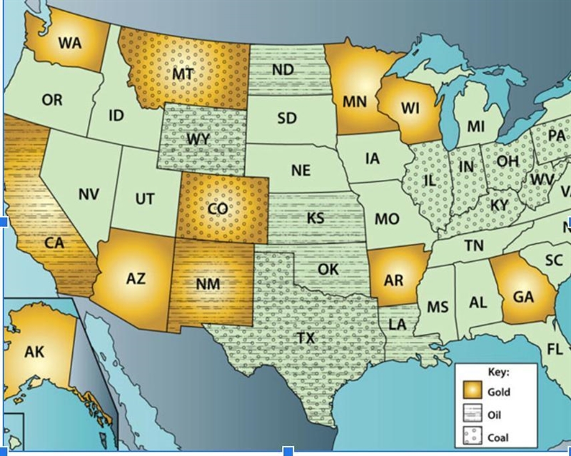 Besides land, what did the United States gain from expansion? (USE THE MAP ABOVE TO-example-1