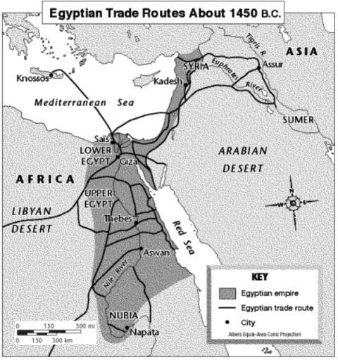 How are trade routes shown on this map?-example-1