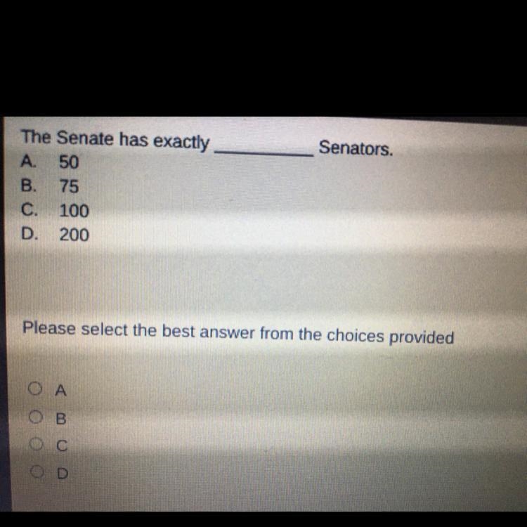 The Senate has exactly ______ Senate.-example-1