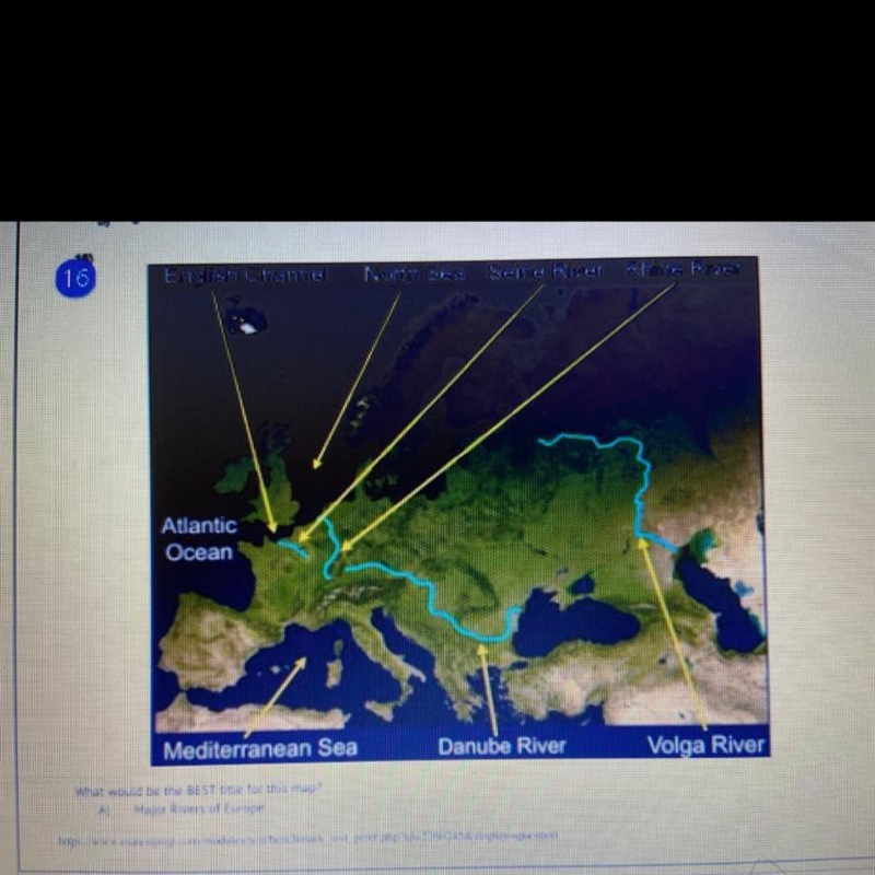 What would be the BEST title for this map? A Major Rivers of Europe B. The World's-example-1