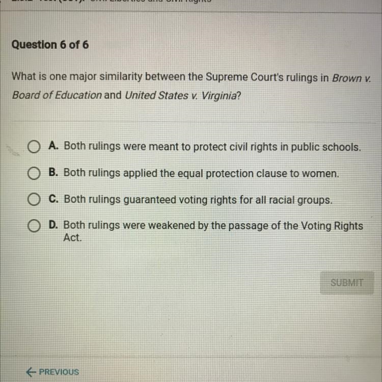 What is one major similarity between the Supreme Court's rulings in brown v. Board-example-1