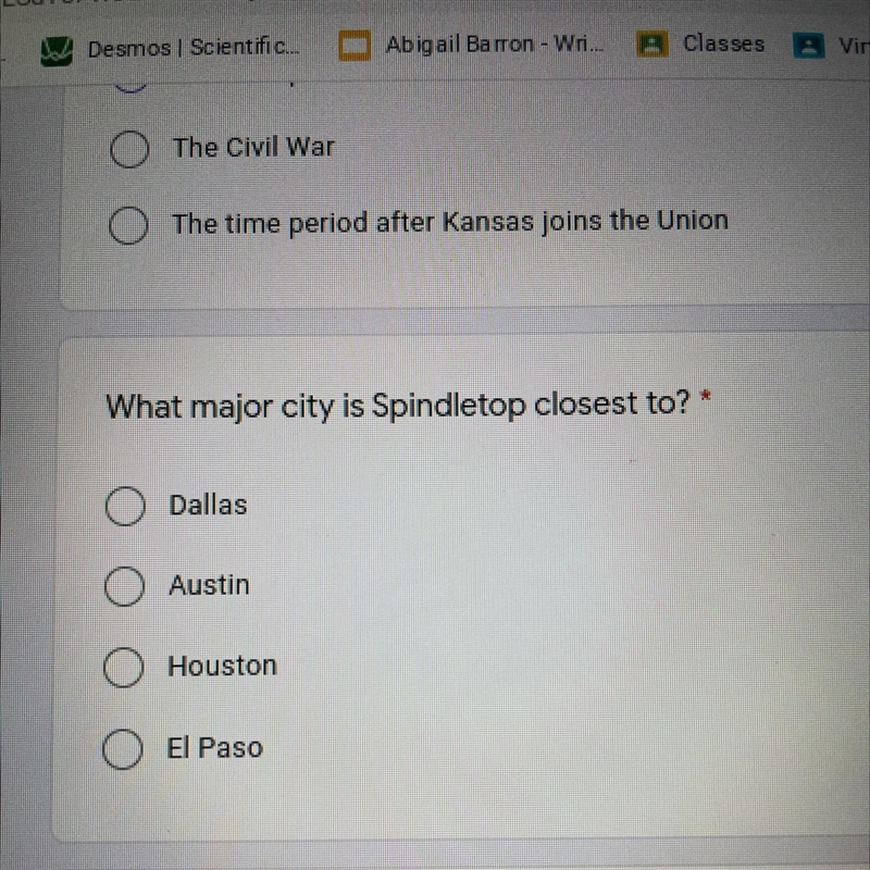 What major city is Spindletop closest to? Dallas Austin Houston El Paso-example-1