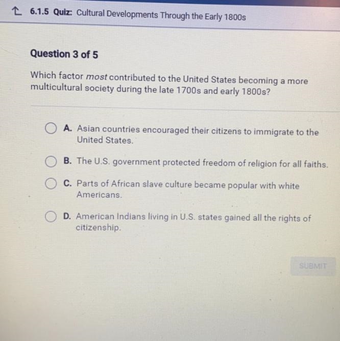 40 points which factor most contributed to the United States becoming more multicultural-example-1