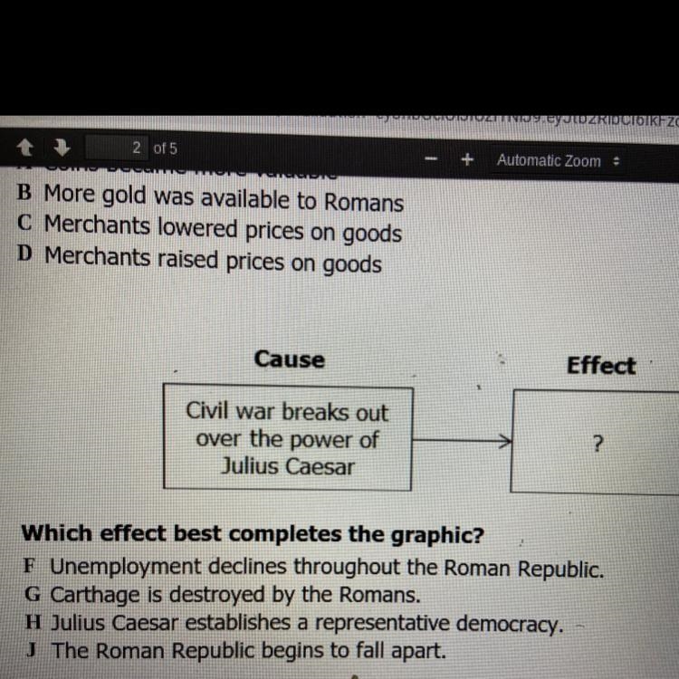 Which effect best completes the graphic organizer-example-1