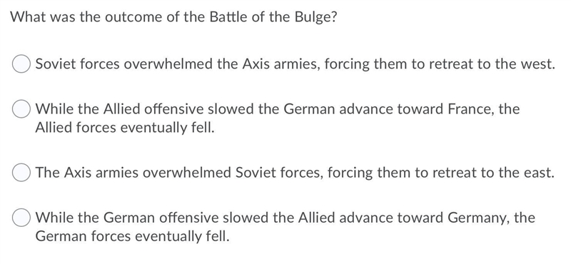 What was the outcome of the Battle of the Bulge?-example-1