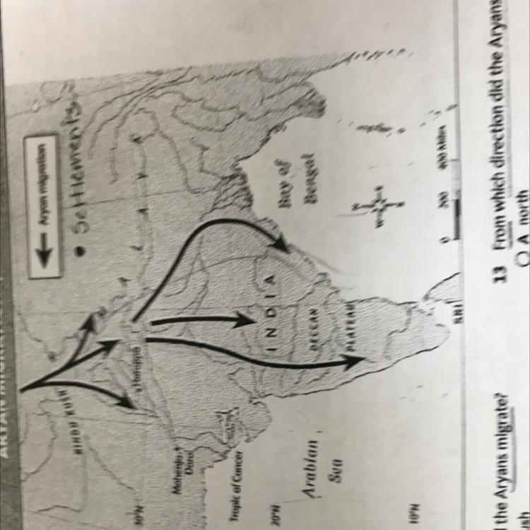 based on this map why did the aryan culture have greater impact on indian society-example-1