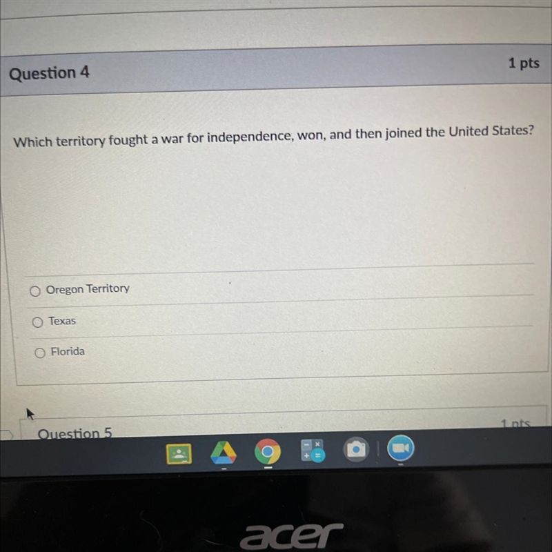 Which territory fought a war for independence, won, and then joined the United States-example-1