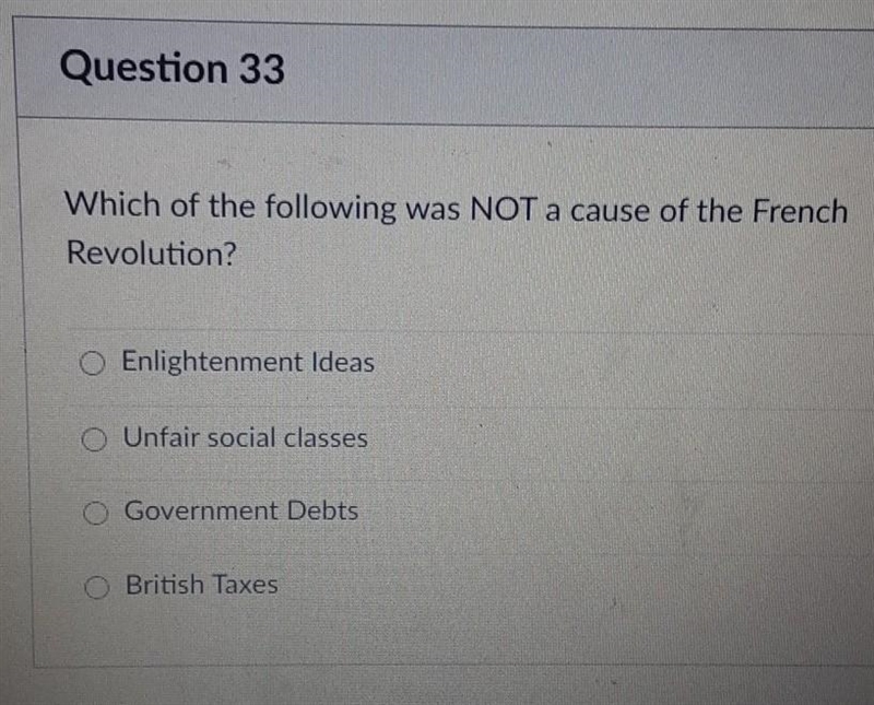 *12 points* Which of the following was NOT a cause of the French Revolution?​-example-1