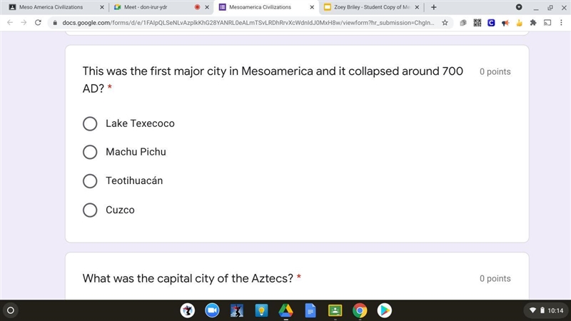 This was the first major city in Mesoamerica and it collapsed around 700 AD?-example-1