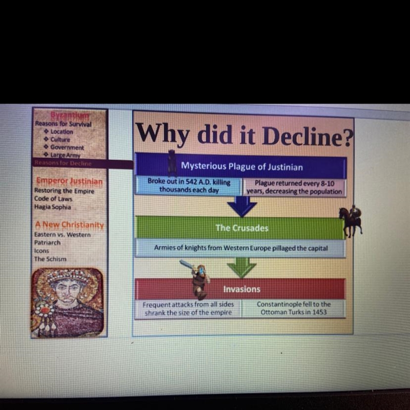 What were the three main reasons for the decline of the empire?slide 10-example-1