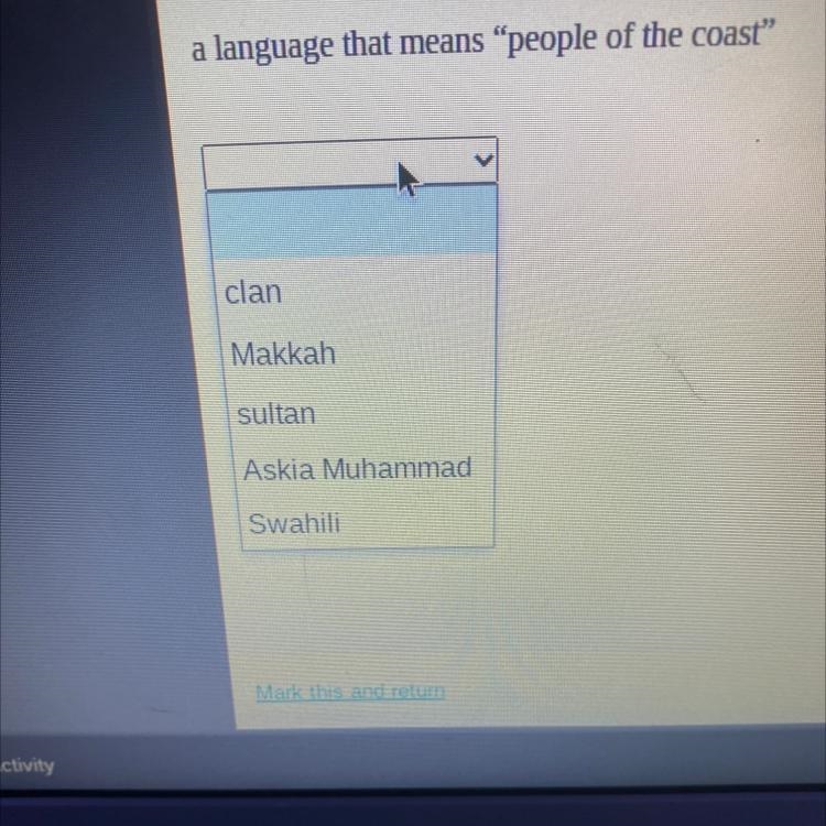 Please select the word from the list that best fits the definition a language that-example-1