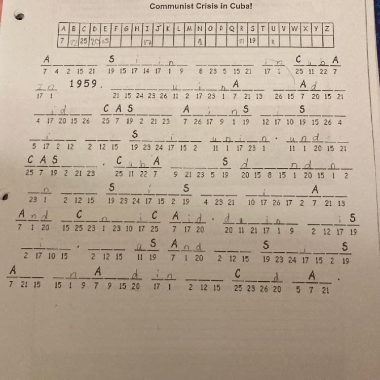 Communist Crisis in Cuba cryptogram-example-1