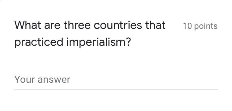 What were three countries that practiced imperialism-example-1