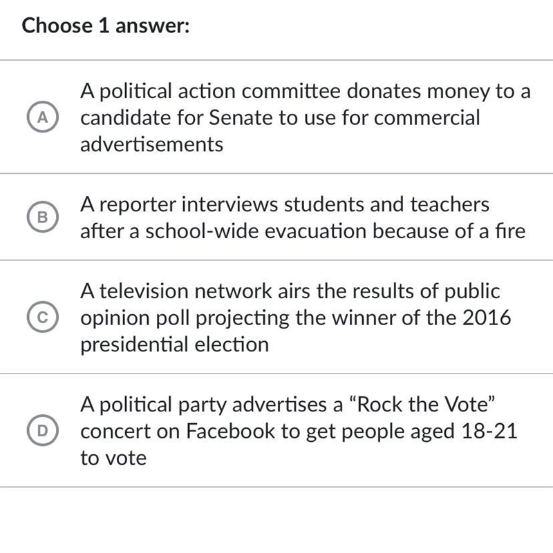 Which of the following scenarios is an example of how the media can act as a linkage-example-1