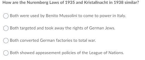 How are the nuremberg laws of 1935 and kristallnacht in 1938 similar-example-1