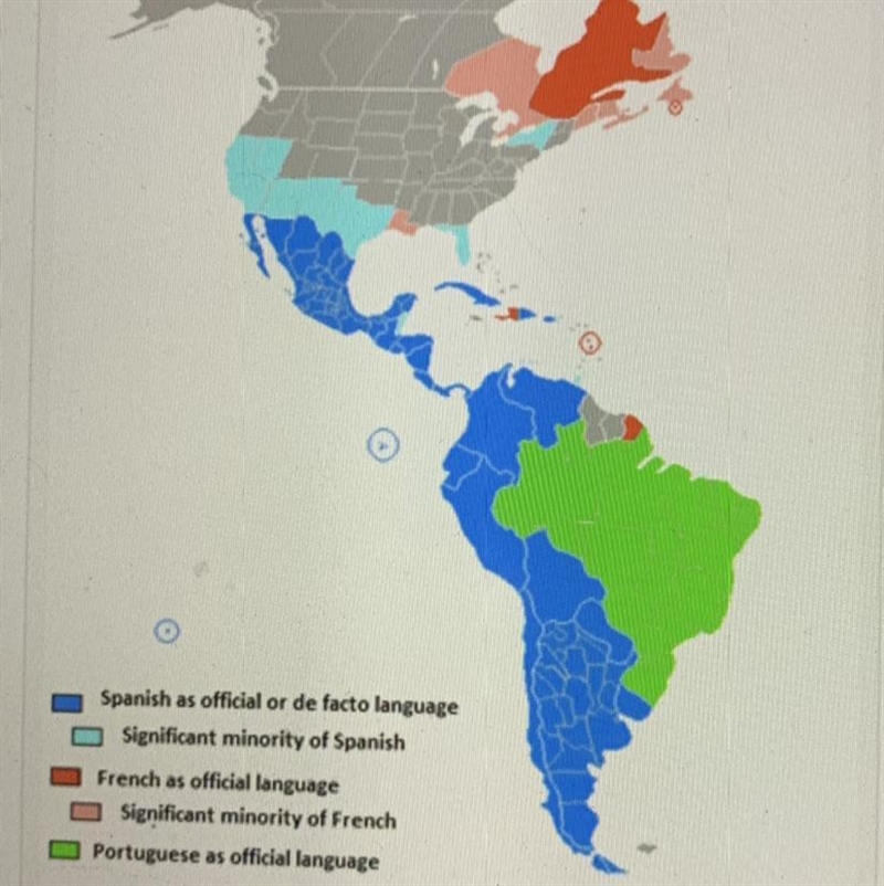 According to the map, which of the following statements is most accurate? А.Spanish-example-1