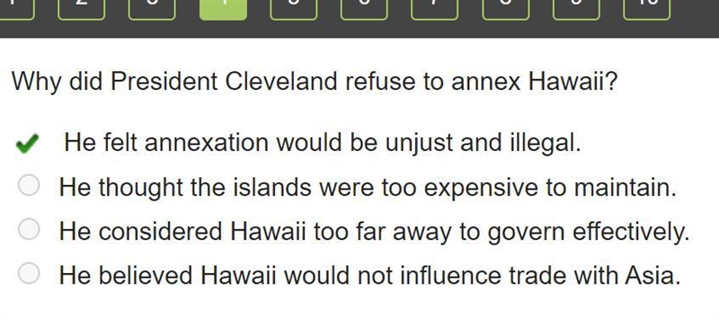 Why did President Cleveland refuse to annex Hawaii?-example-1