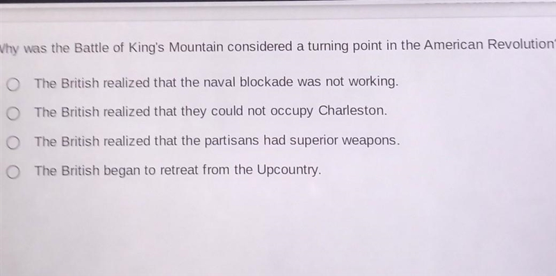 why was the battle of kings mountain concidered a turning point in the american revolution-example-1