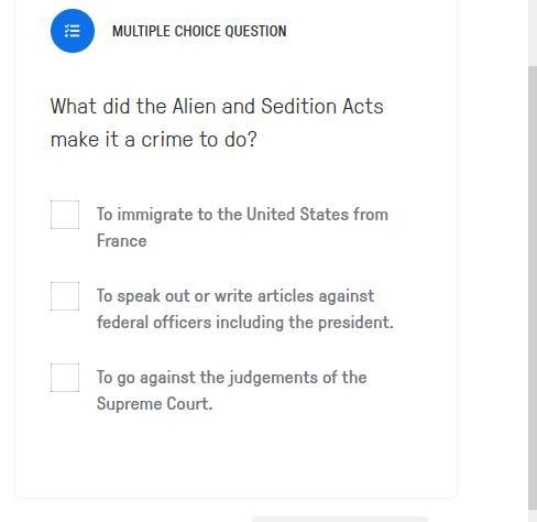 What did the Alien and Sedition Acts make it a crime to do?-example-1