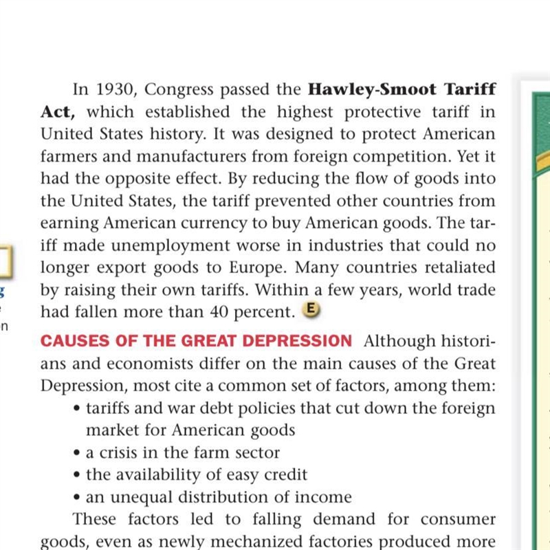 Tariffs can help or hurt the economy explain the Hawley-Smoot Act with this in mind-example-1