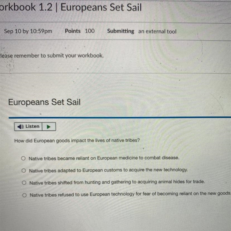 How did European goods impact the lives of native tribes? Please help !!-example-1