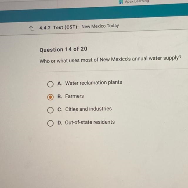 Who or what uses most of New Mexico annual water supply￼￼?-example-1