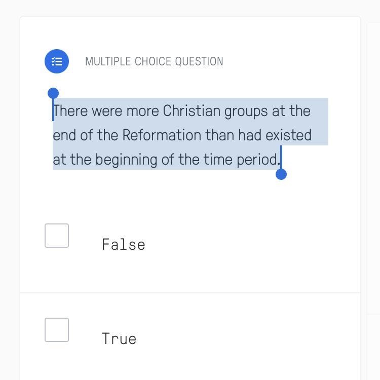 There were more Christian groups at the end of the Reformation than had existed at-example-1