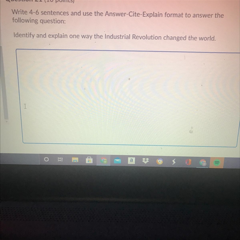 Identify and explain one way the industrial revolution changed the world? (Answer-example-1