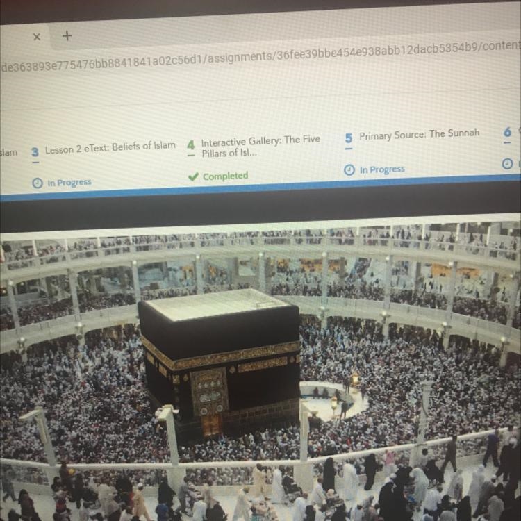 (NEED ASAPPP!!!!!!)Examine the photograph of Muslim pilgrims visiting a holy site-example-1