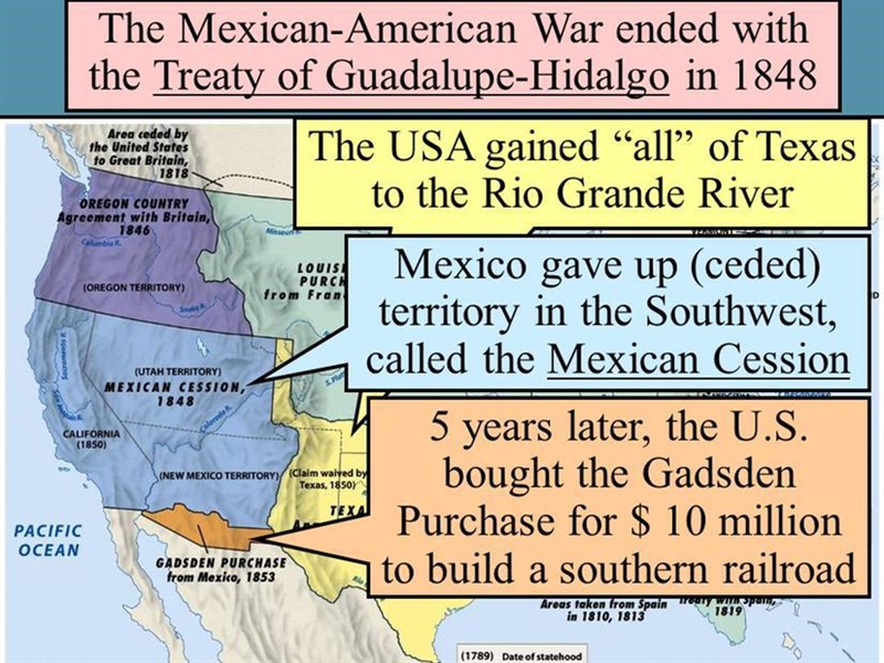 Name some of the states in The Southwest that Mexico Ceded (gave up) to the U.S.-example-1