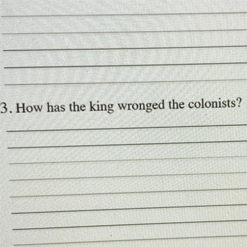 3. How has the king wronged the colonists?-example-1