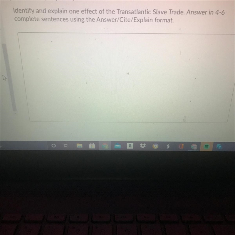 Identify and explain one effect on the transatlantic slave trade ?(answer -explain-example-1