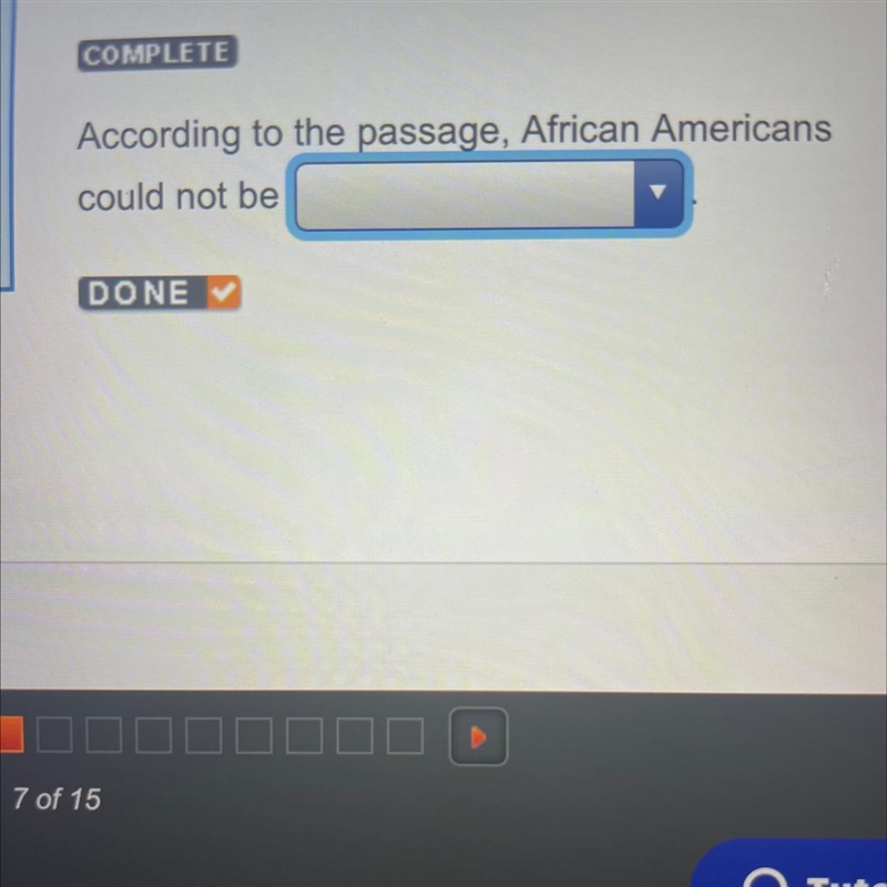 According to the passage, African Americans could not be slaveholders, enslaved persons-example-1