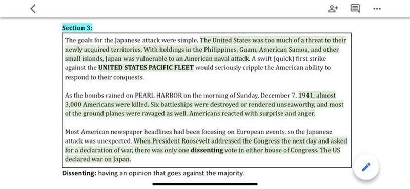 What happened because of the attack in Pearl Harbor?-example-1