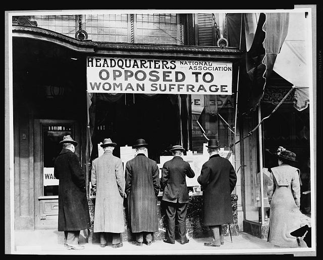 What does this photograph illustrate about the suffrage movement in the early 1900s-example-1