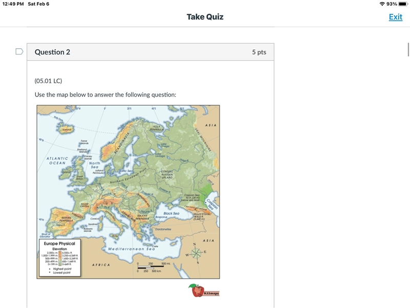 Please help I have 2 attached images 1 of the map and 1 of the question-example-2