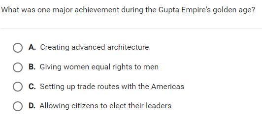 What was one major achievement during the Gupta Empire's golden age?-example-1