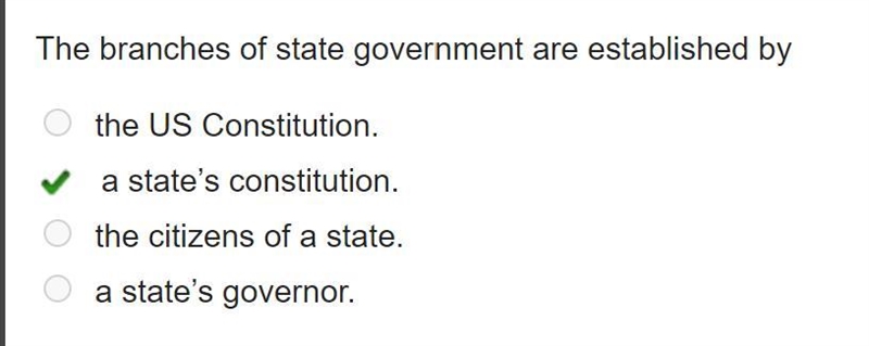 The branches of state government are established by-example-1