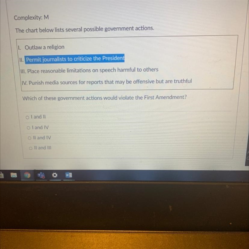 Which of these government actions would violate the first amendment-example-1