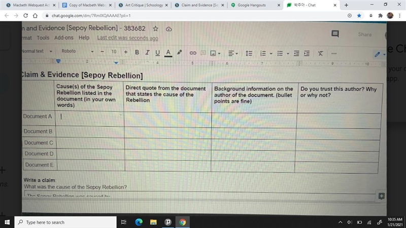 Claim & Evidence [Sepoy Rebellion]-example-1