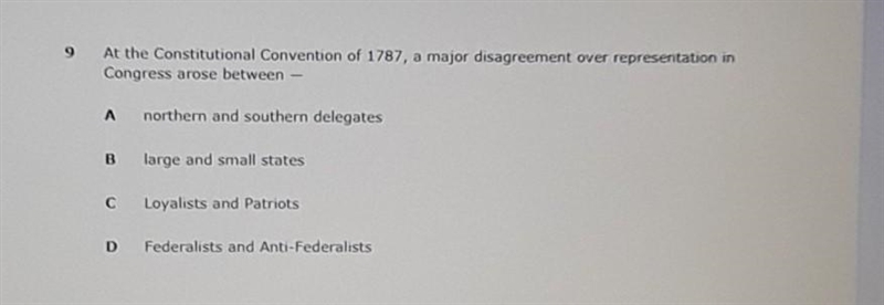 At the Constitutional Convention of 1787, a major disagreement over representation-example-1