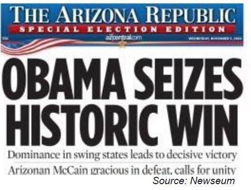 The following headline depicted which historical event? A) The election of a 3rd party-example-1