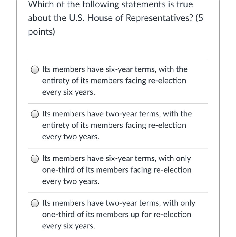 Which of the following statements is true about the U.S. House of Representatives-example-1