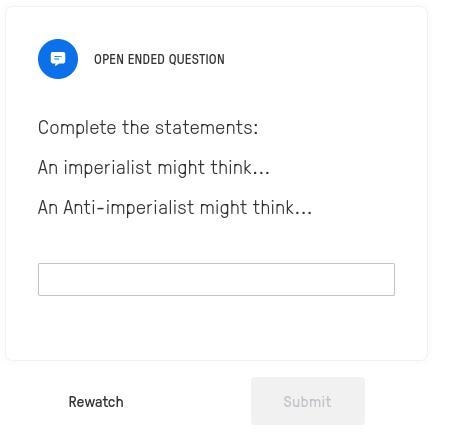 Complete the statements: An imperialist might think... An Anti-imperialist might think-example-1