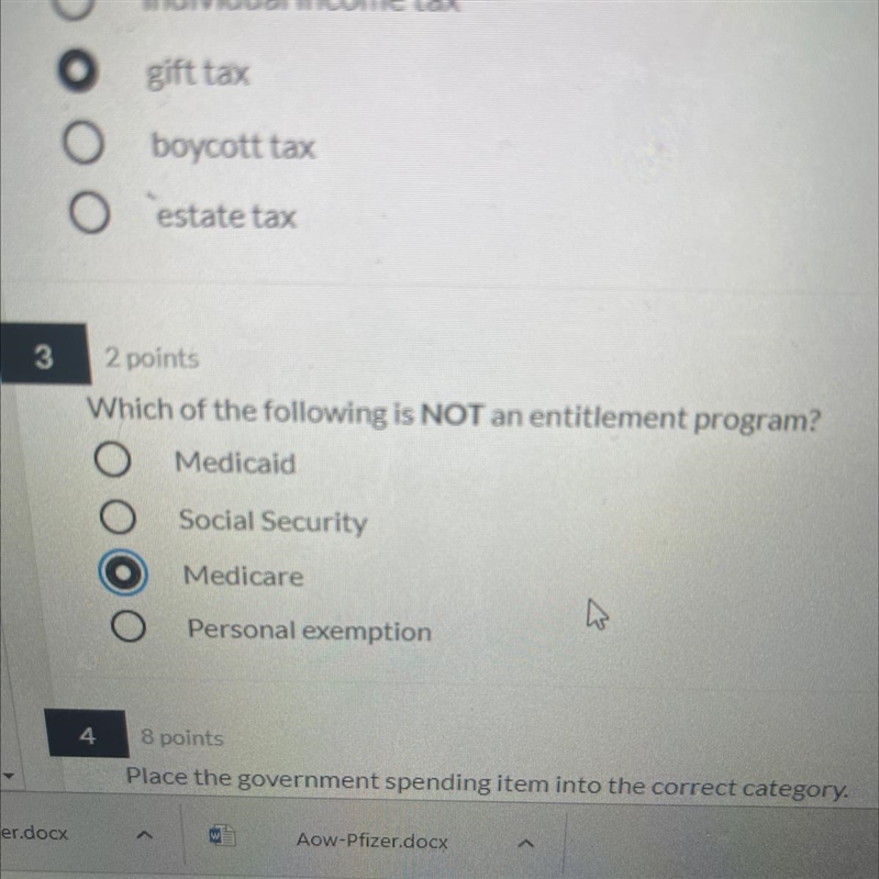 Which of the following is NOT an entitlement program?-example-1