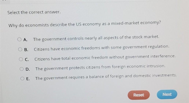 Why do economists describe the US economy as a mixed-market economy?​-example-1