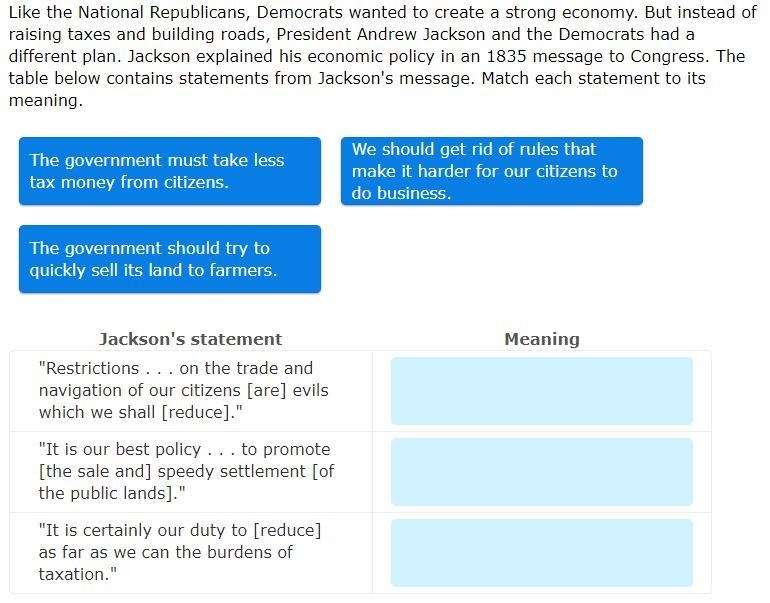 Match each statement to its meaning-example-1