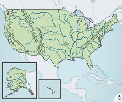 Stretching from Canada to Mexico, the are the longest mountain range in the United-example-1