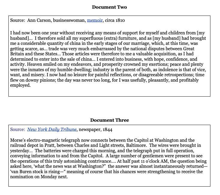 Analyze the effects of the Market Revolution that occurred in America between 1790-1860.-example-2