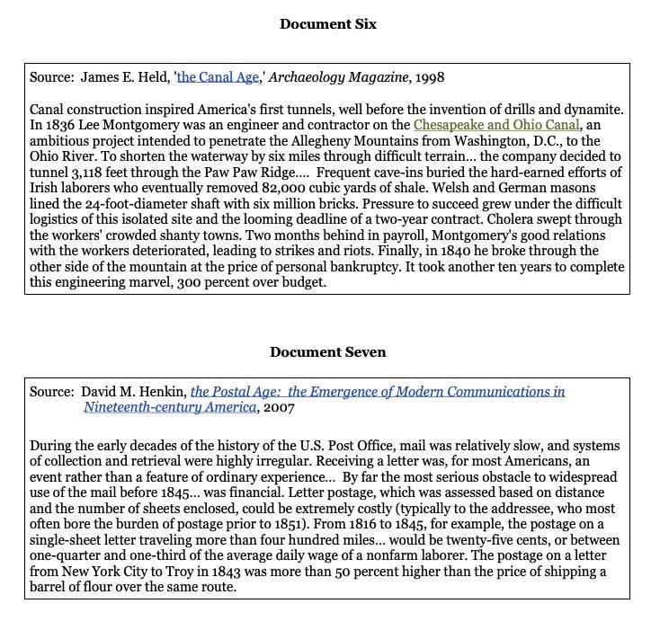 Analyze the effects of the Market Revolution that occurred in America between 1790-1860.-example-5